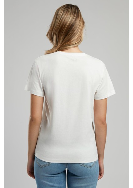 Sade Kadın V Yaka T-Shirt Ekru Ekru fırsatları