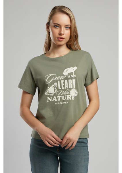 Grow Kadın O Yaka T-Shirt Haki fiyatları