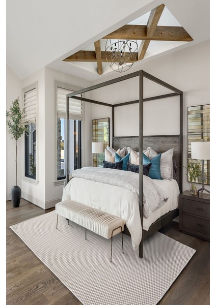 Tm-01 Sisal Jut Hasır Model Tek Renk Dokuma Yıkanabilir Toz Vermez Halı Krem