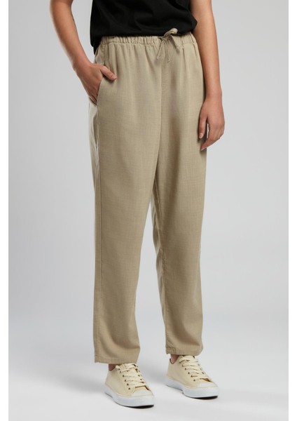 Alberta Kadın Dokuma Pantolon Bej modelleri