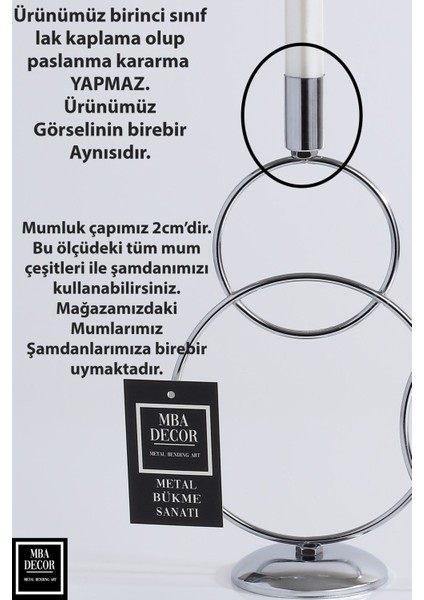 Ikili Gümüş Şamdan Mumluk Dekoratif Hediyelik Dekorasyon Paslanmaz Dolu Demir 28 cm Kardan Adam modelleri