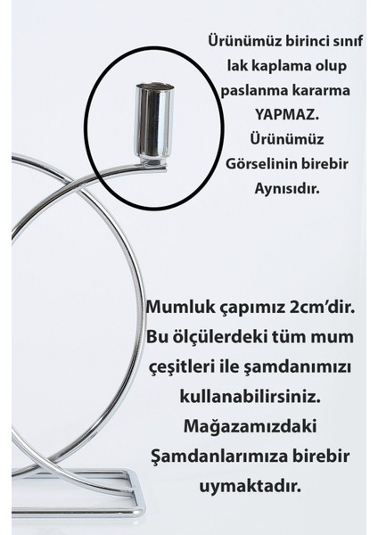 Metal Geometrik 3 Lü Şamdan Mumluk 23CM Paslanmaz Dolu Demir Gümüş Kaplama Ev Dekorasyon modelleri