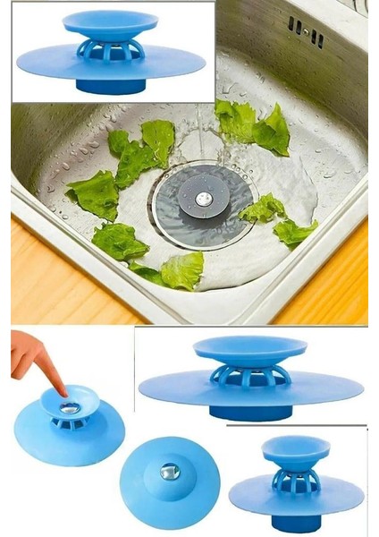 2 Kademeli Dokunmatik Lavabo Tıkacı Silikon Lavabo Gider Tıpası 1 Adet
