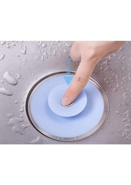 2 Kademeli Dokunmatik Lavabo Tıkacı Silikon Lavabo Gider Tıpası 1 Adet