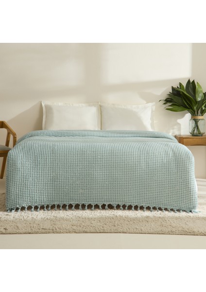 Mady Cotton Waffle Çift Kişilik Tek Pike Mavi