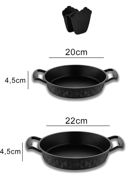 Kuvars 2 Parça Döküm Titanyum Kaplama Omlet Sahan Seti 20-22 cm