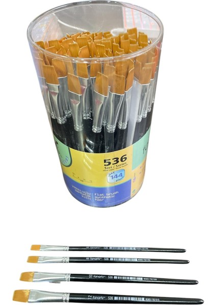 536 Siyah Saplı Sentetik Fırça 144'LÜ