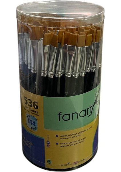 536 Siyah Saplı Sentetik Fırça 144'LÜ fırsatları