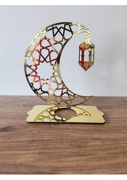 Ramazan Süsü Çift Yönlü Aynalı Gold/siyah Işıklı Dekoratif Yansıtmalı Mumluk Fener Selçuklu Desen modelleri