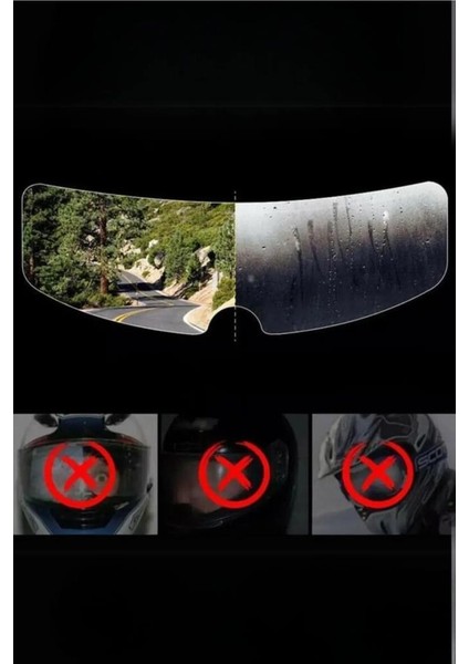 Tüm Kasklara Uyumlu Kask Vizör Yağmur Kaydırıcı Buğu Önleyici Film Su Kaydırıcı Kask Ön Cam Film