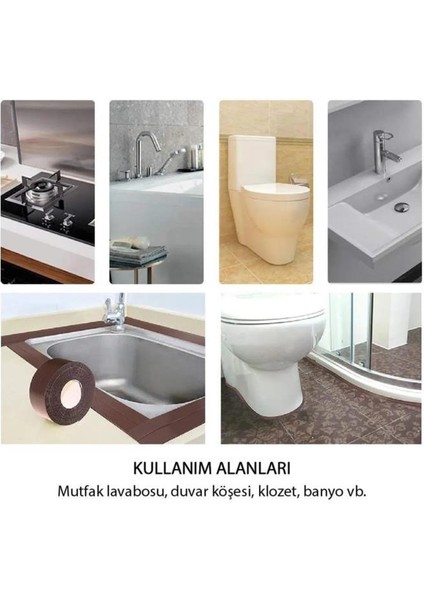 3,2 Metre 38 mm Su Sızdırmaz Lavabo Küvet Tezgah Kenar Derz Bandı Banyo Mutfak Pencere Bandı modelleri