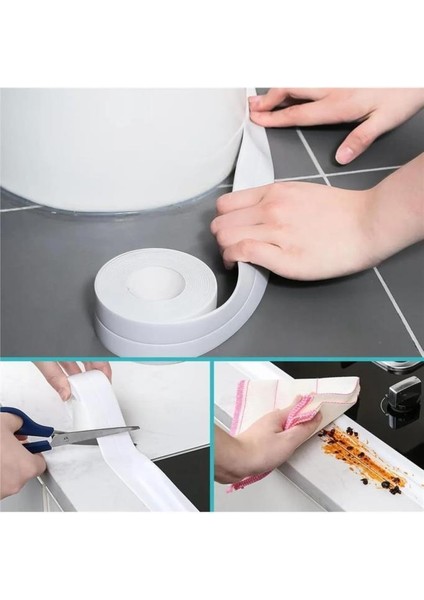 3,2 Metre 38 mm Su Sızdırmaz Lavabo Küvet Tezgah Kenar Derz Bandı Banyo Mutfak Pencere Bandı fırsatları
