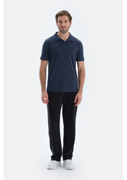 Indigo Polo Yaka Kısa Kollu Modal Pike Tişört modelleri