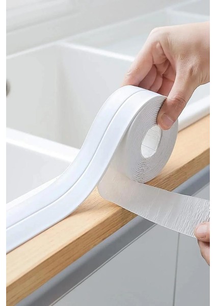 3,2 Metre 38 mm Beyaz Su Geçirmez Sizdirmaz Bant Ev Küvet Lavabo Mutfak Kenar Bandı Su Geçirmez Bant