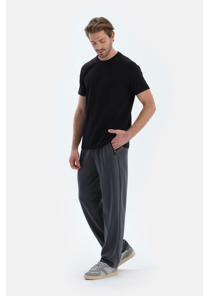 Siyah Ipek Apre Interlok Bisiklet Yaka Tişört modelleri