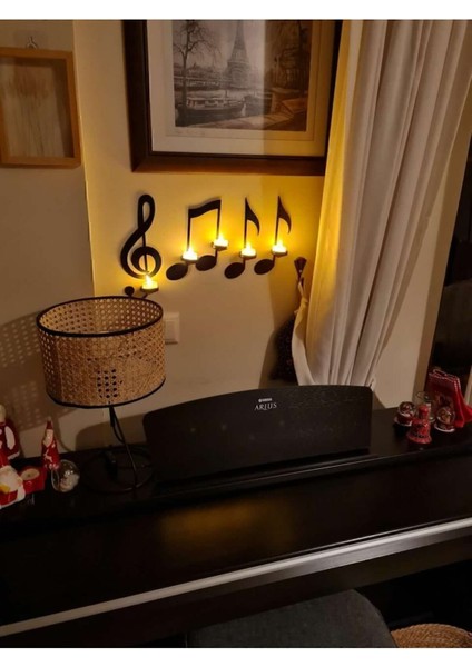 Sol Anahtarı Tasarımlı Notalı Demir Mumluk Seti fiyatları