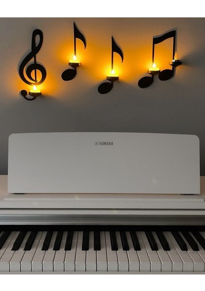 Sol Anahtarı Tasarımlı Notalı Demir Mumluk Seti modelleri