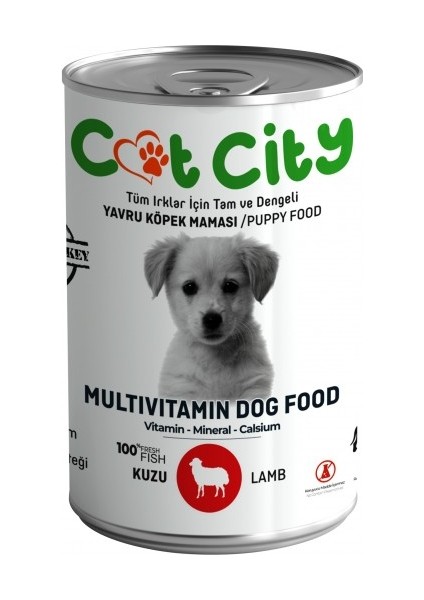 Az Tahıllı Kuzu Etli Yavru Köpek Konserve Yaş Mama 400 gr ( 3 Adet )