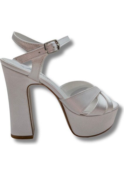 Clara Platform Topuklu Abiye Ayakkabı - Clara - Beyaz - 36