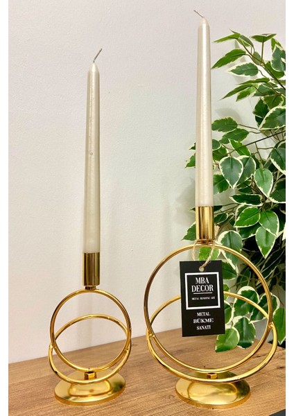 Siraküza 2 Li Şamdan Mumluk Dekoratif Mumluk Gold Kaplama Metal Paslanmaz Dolu Demir 15-10 cm Ev fırsatları