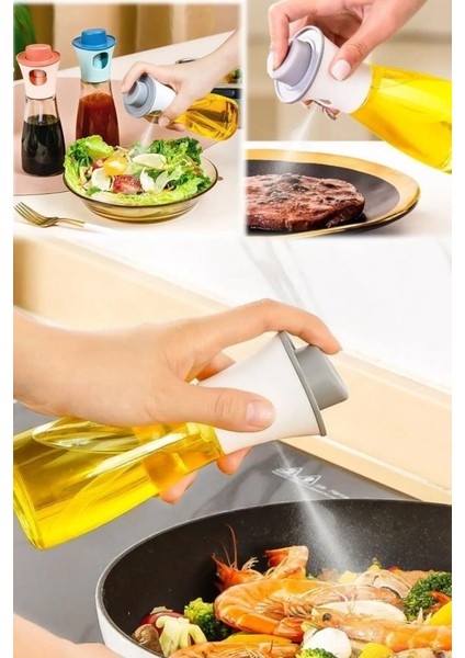 1 Adet Cam Şişe Tuşlu Yağdanlık Sprey Hijyenik Yağdanlık Sosluk Sıvı Püskürtme Steak Salata Sofralık
