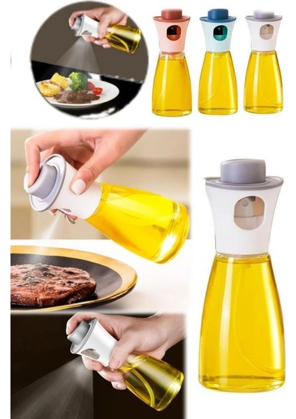 1 Adet Cam Şişe Tuşlu Yağdanlık Sprey Hijyenik Yağdanlık Sosluk Sıvı Püskürtme Steak Salata Sofralık