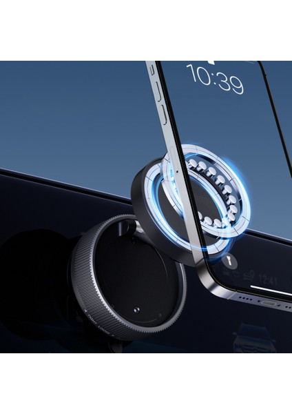 Vakumlu Katlanır Araç Telefon Tutucu - Ayna-Cam-Masa Uyumlu Manyetik MagSafe Özellikli
