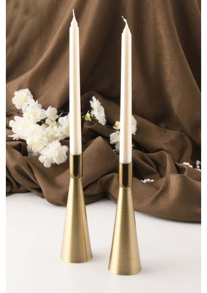 Kule 2'li Şamdan Eskitme Kaplam Modern Metal Mumluk Şamdan Seti fırsatları