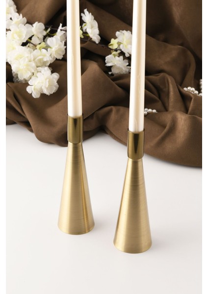 Kule 2'li Şamdan Eskitme Kaplam Modern Metal Mumluk Şamdan Seti indirimleri