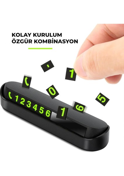 Araç İçi Park Numaralığı Numaratör Park Telefon Numarası Araba Torpido Cam Cep Telefon Kartı modelleri