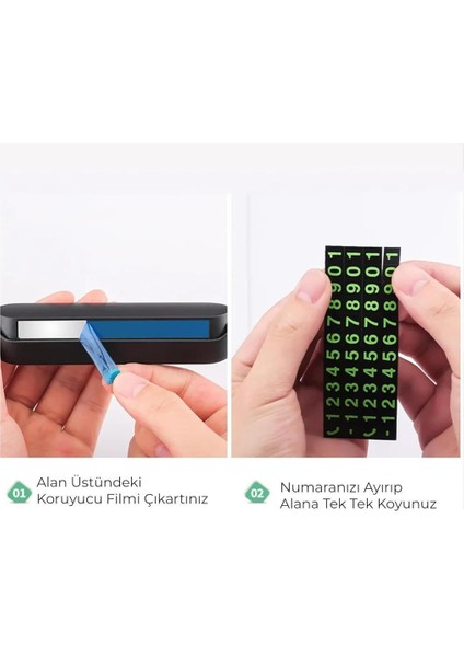 Araç İçi Park Numaralığı Numaratör Park Telefon Numarası Araba Torpido Cam Cep Telefon Kartı