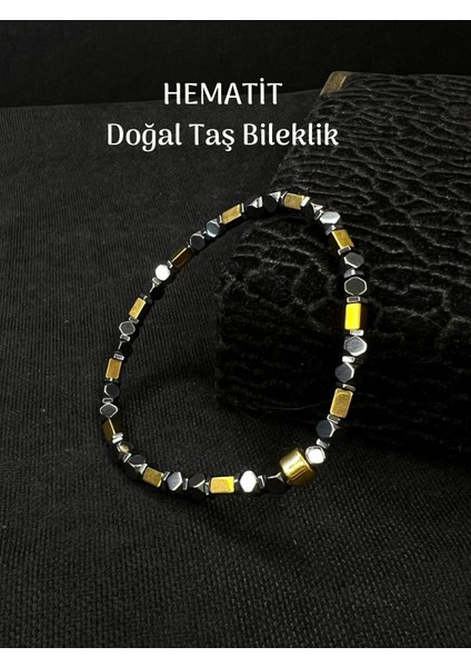 Yüksek Kalite Hematit Doğal Taş Bileklik Zenginlik, Canlılık, Güç ve Cesaret Sembolü Şifa Taşı