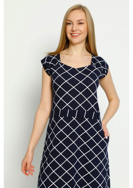 Desenli Kemerli Cepli Penye Modal Kısa Kollu Pamuklu Elbise fiyatları