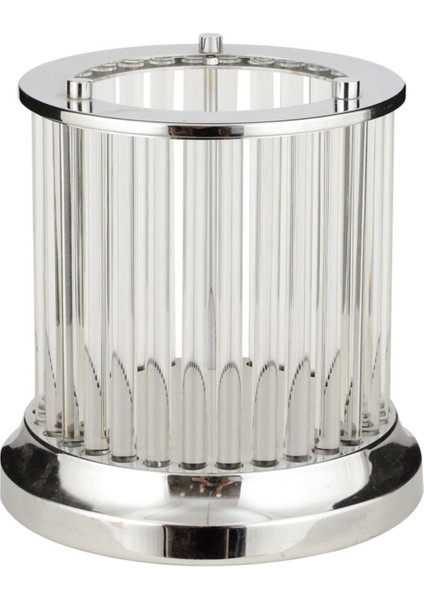 Lina Dekoratif Cam Mumluk Gümüş 18 x 18 cm - Çakır Avize