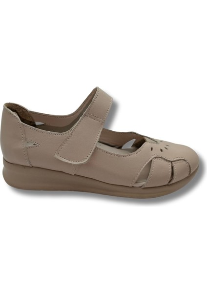 Dorothea Deri Kadın Ortopedik Ayakkabı - Dorothea - Krem - 39