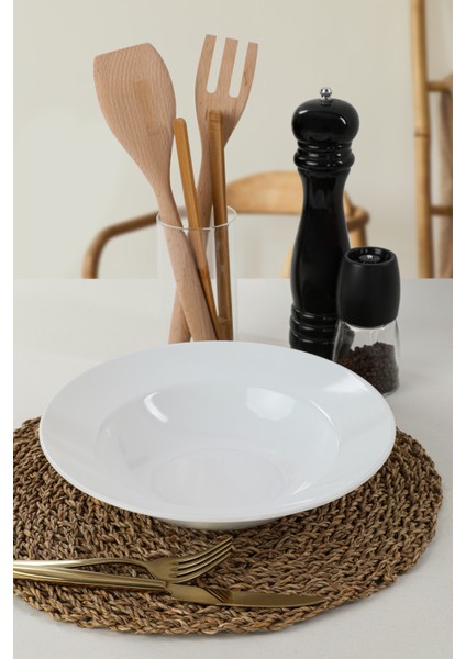 Beyaz Delta Makarna Tabağı 26 Cm