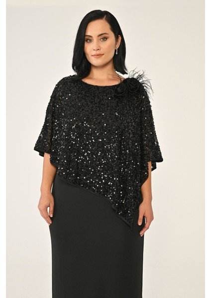 Payet Şallı Krep Uzun Abiye Elbise Alfa Beta fiyatları