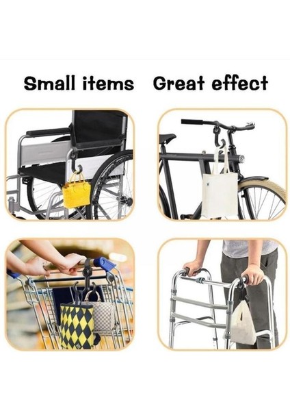 2 Adet 2 Kancalı Bisiklet ve Bebek Arabası Cırtlı Askı Döner Başlıklı Poşet Çanta Askısı indirimleri