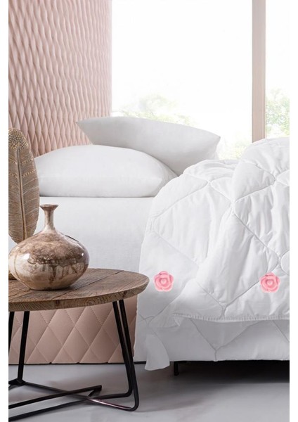 8 Adet Pembe Renk Gül Desenli Yorgan Kılıfı Çarşaf Nevresim Örtü Tutucu Sabitleyici Kaydırmaz