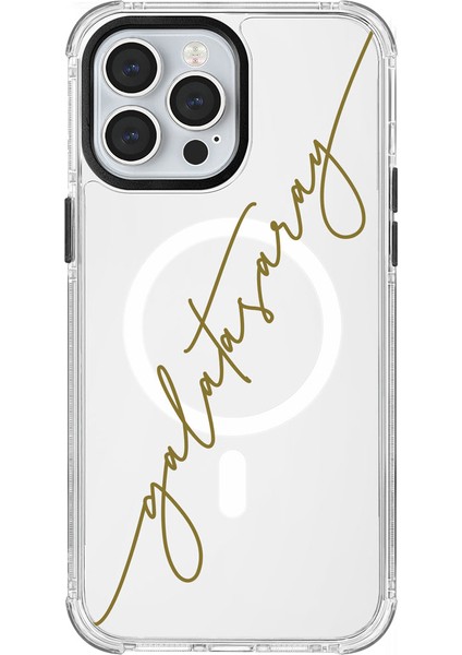 iPhone 13 Pro Max Uyumlu Galatasaray El Yazı Magsafe Lisanslı Telefon Kılıfı