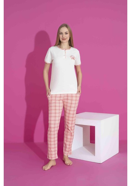 Kadın Likralı Penye Düğmeli Yazlık Pijama Takımı 2970K fırsatları