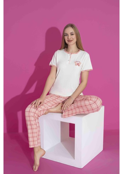 Kadın Likralı Penye Düğmeli Yazlık Pijama Takımı 2970K indirimleri