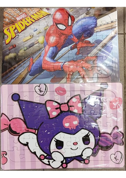 2 Adet Puzzle Yap Boz (33CM*23CM*42PARÇA) (Kuromi/örümcek Ad. Figürlü)