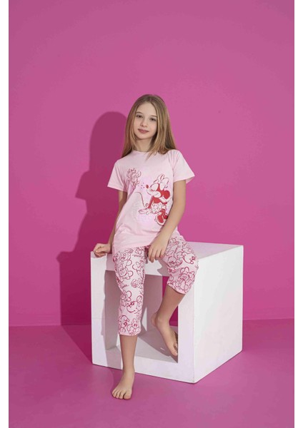 Kız Çocuk Yazlık Kapri Pijama Takımı Penye Likralı 3042PE indirimleri
