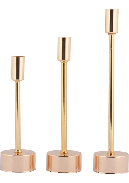 Defne 3'lü Şamdan Gold Dekoratif Metal Mumluk Altın Kaplama Şamdan Seti fırsatları