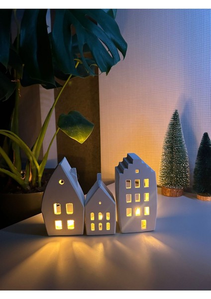 Beton 3’lü Tealight Ev Mumluk Seti