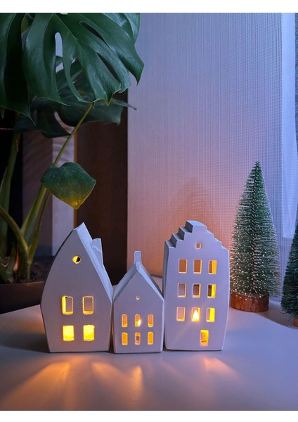 Beton 3’lü Tealight Ev Mumluk Seti