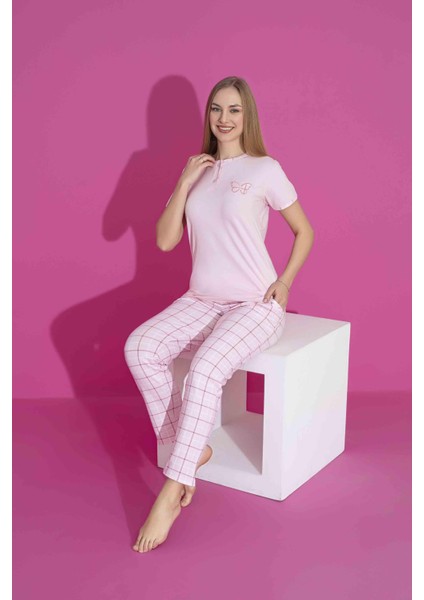 Kadın Likralı Penye Düğmeli Yazlık Pijama Takımı 2970P indirimleri