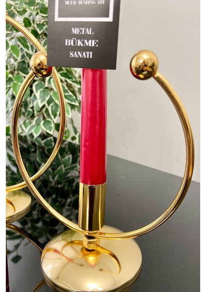 Golden Horn Full Gold Kaplama Metal Paslanmaz Dolu Demir 20-15 cm 2 Li ( Ikili ) Şamdan Mumluk Ev fırsatları