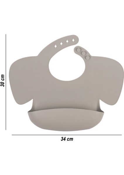 Premium Bebek, Çocuk BPA Free Silikon Mama Önlüğü - Güvenli Beslenme - 6 Ay + için / Gri Renk fiyatları